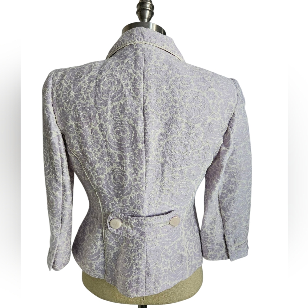 LES COPAINS Made In Italy Lilac Floral Jacket | SZ 44/8 - Picture 3 of 15